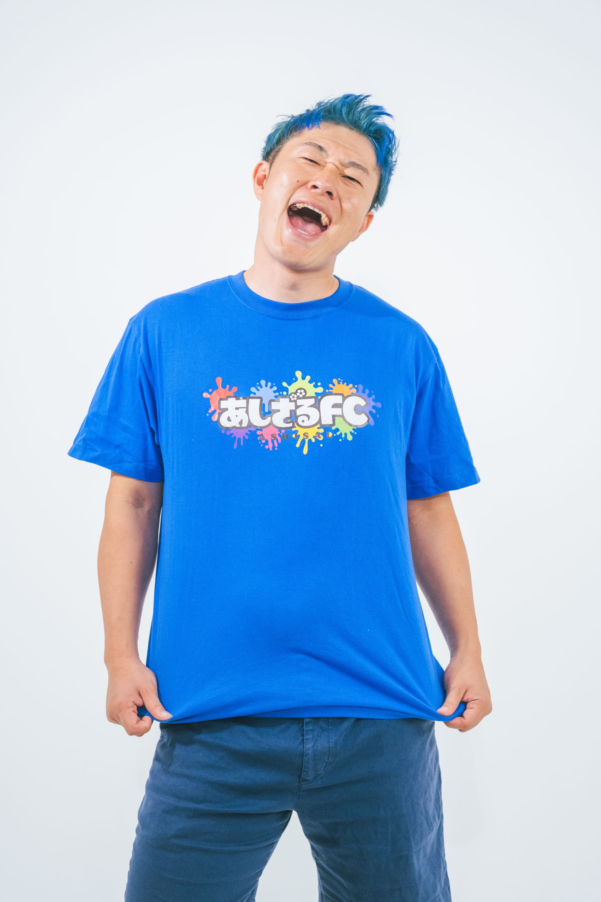 【モバイルオーダー商品】あしざるFCロゴTシャツ　青