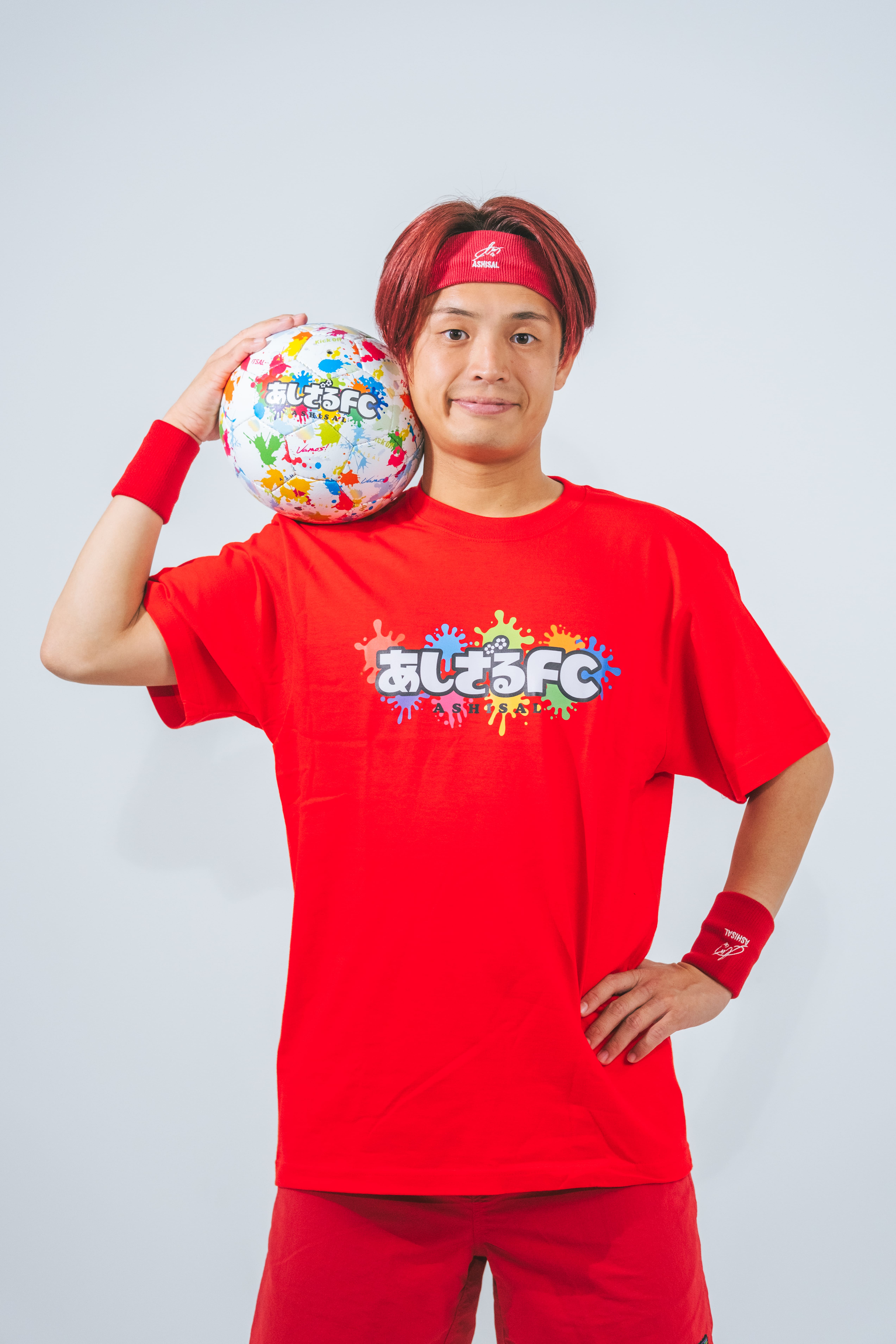 【モバイルオーダー商品】あしざるFCロゴTシャツ　赤