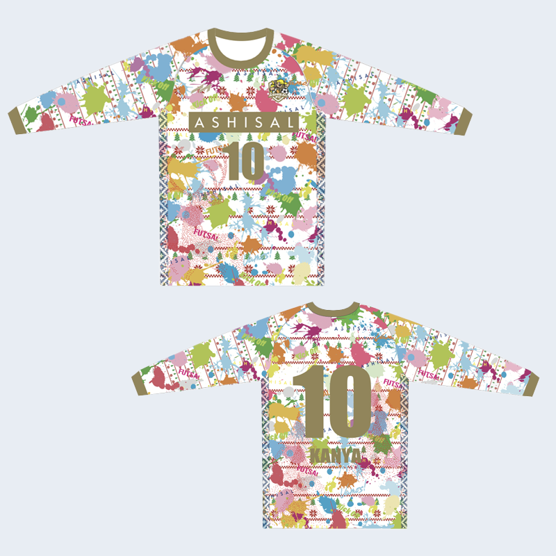 【期間限定】あしざるFCユニフォーム長袖シャツ-2025-26 限定デザイン-　背番号10番　KANYA(かにゃ)